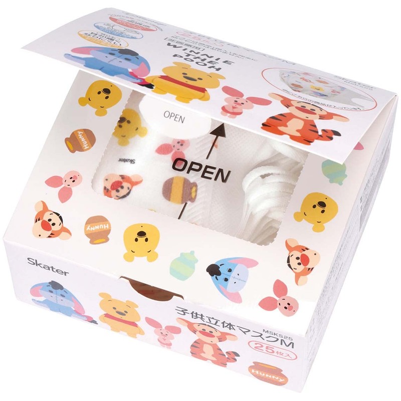 スケーター 三層構造 不織布 立体 マスク M 子供用 25枚 ディズニー くまのプーさん