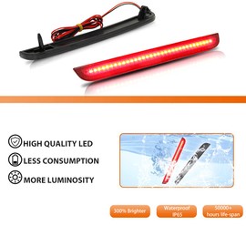 ADIIL Smoked Lens Tail Brake Running Lamps Red LED Reflector Light Kit Compatible for 2015-2022 Dodge Challenger