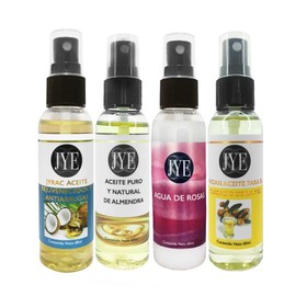 Kit Completo para Cuidado de la Piel: Agua de Rosas, Aceite de Argán, Aceite de Coco, Aceite de Almendras. Antienvejecimiento, antiarrugas, tratamiento facial regenerador