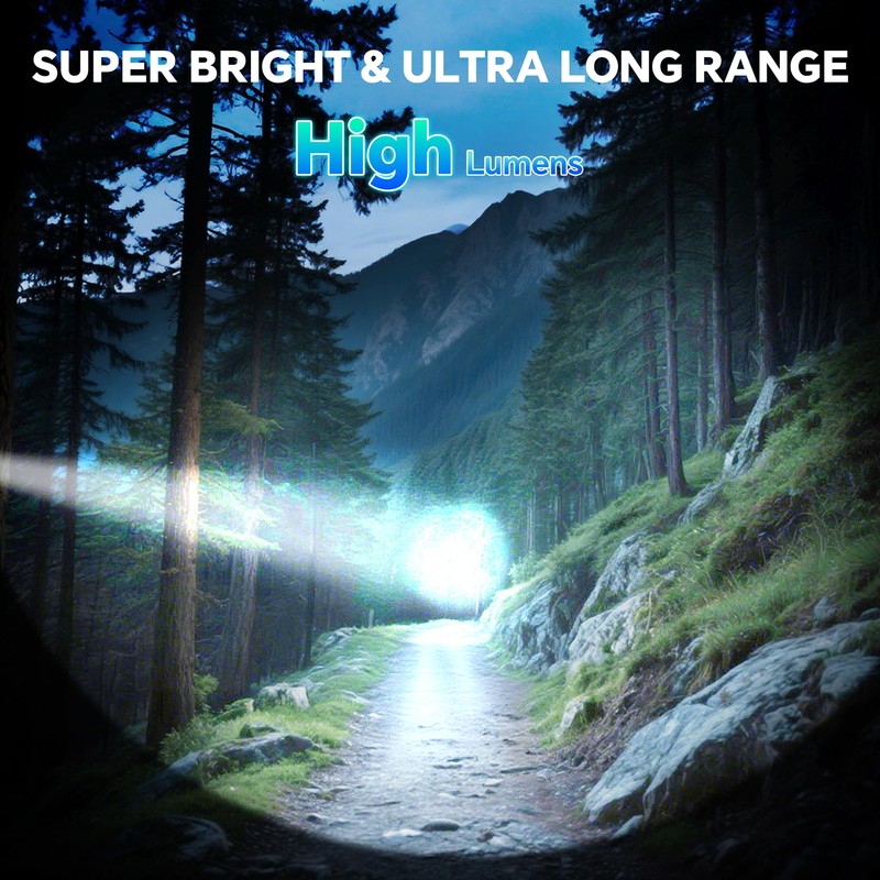 3Pack Rechargeable Flashlights 10000 High Lumens, Super Bright Flashlight with