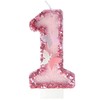 JonesLi JonesLi 1th Birthday CandlesGlitter Butterfly Cake Toppers Pink Sequins