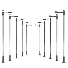Evemodel LQS09W Pack of 10 Whip Lamps LED 82 mm Track H0 Street Lamps Flexible Height 3 V 12 V