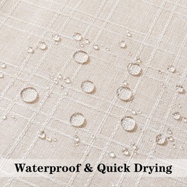 Kevin Textile Checkered Weaving Cotton Linen Decorative Throw Cushion Covers Pillowcase for Sofa, 2 Packs, 12 x 20 Inch (30 x 50cm), Light Beige