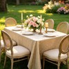 Woven Floral Jacquard Tablecloth 60 x 84 Inches Warm Taupe