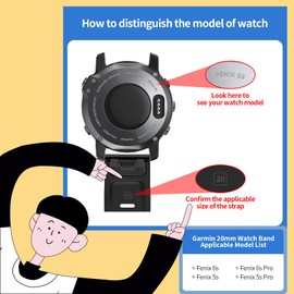 NotoCity For Fenix 7s / Fenix 6s / Fenix 6s Pro/Fenix 5s Bracelet, Quickfit 20 mm Replacement Strap for Fenix 7S Pro/6S Pro/5S Plus/Instinct 2S/Epix Pro 42 mm/Descent MK 2S (Orange/Black)
