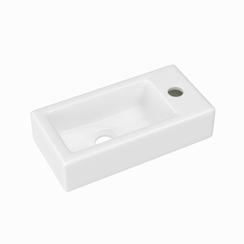 J-FAMILY 14.5'' x 7'' Small Wall Mount Sink Rectangle Porcelain