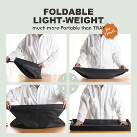 HQ4US 4LEGS Large Portable Dog Pee Pads Holder for Travel, Puppy Pad Holder Foldable Liner Base 44''x34'' Training Pad Holder with Fixing Clips, Dog Litter Box Waterproof, Easy Clean,Indoor Potty