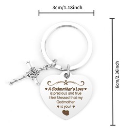 Wixelon Godmother Gifts,Mothers Day Gifts,Godparent Gifts,Gifts for Godmother,Godmother Christmas Presents,Godmather gifts Keychain,New Godmother Gift,God Parent Gift Ideas,Presents for Godmother