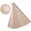 Tatuo Hessian Christmas Tree Skirt, White Snowflake Print, Tree Skirt