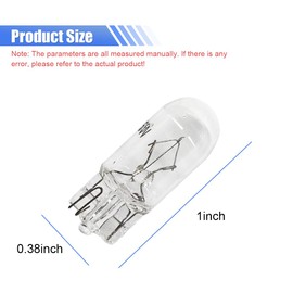 DUSCOKE 100PCS T10 194 Car Brake Light Turn Signal Bulbs - 12V 5W 168 2825 W5W Miniature Bulb Taillight Car Flat Foot Mini Lights - Halogen Width Indicator Lights Replacement Bulbs for Cars (White)