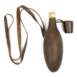 British Victorian Era Zulu War Leather Wrapped Glass Soda Bottle with Cork