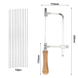 Jeweler's Saw, Jewellery Saw, Hacksaw, Bow Saw, Adjustable Fretsaw with 12 Fretsaw Blades, Scroll Saw, Wire Saw for Wood, Woodworking, Glass, Metal