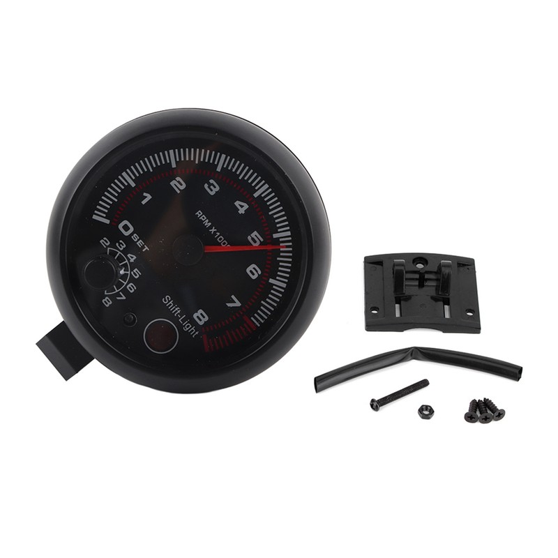 3.75in Black Racing Car Tachometer 0‑8000 RPM 12V Universal Automobile