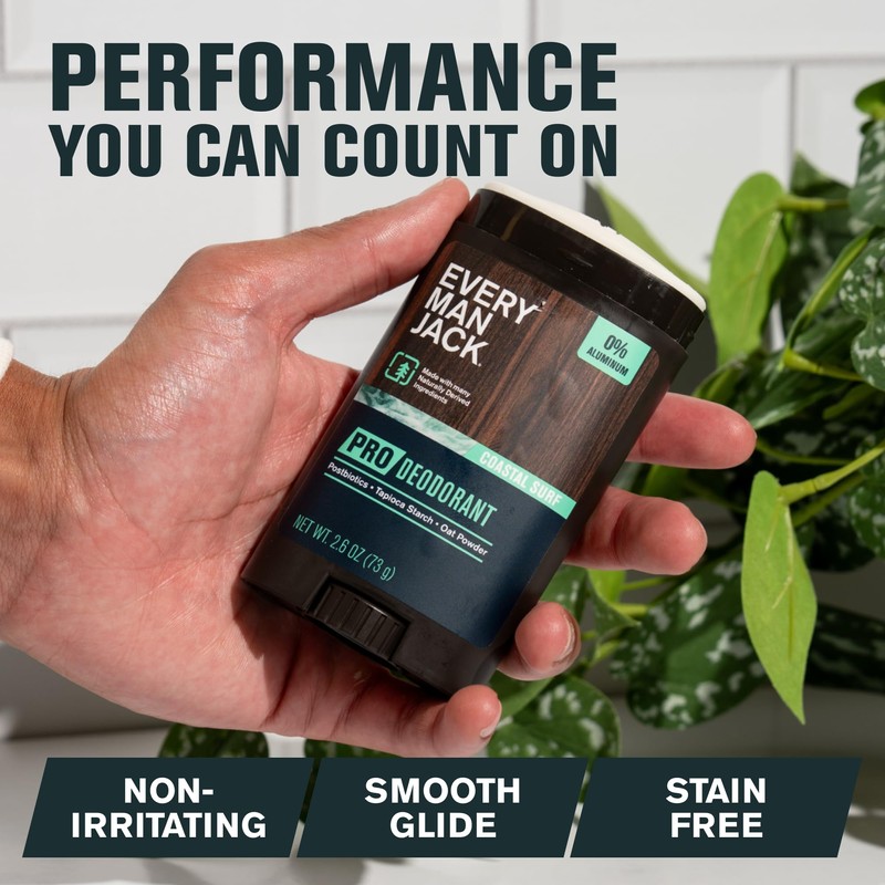 Every Man Jack Men's Pro Deodorant - 48-Hour Odor Defense
