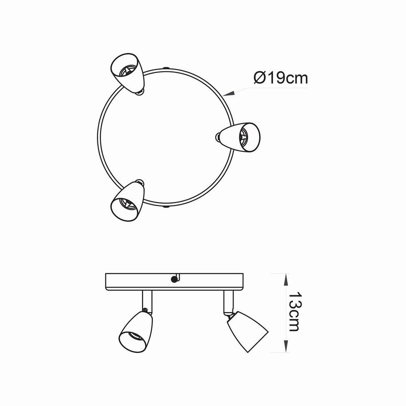 Amalfi 3 Way Decorative Antique Brass GU10 LED Compatible Round