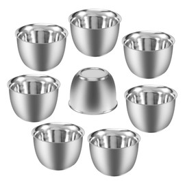 Haskoss 8pcs Stainless Steel Shot Stainless Steel Cup Sake Cup Stainless Cup Beverage Container Stainless Shot Cup Sake Sauce Cup Shot Cup Double Wall Insulated Camping Travel Coffee Milk Tea Cup