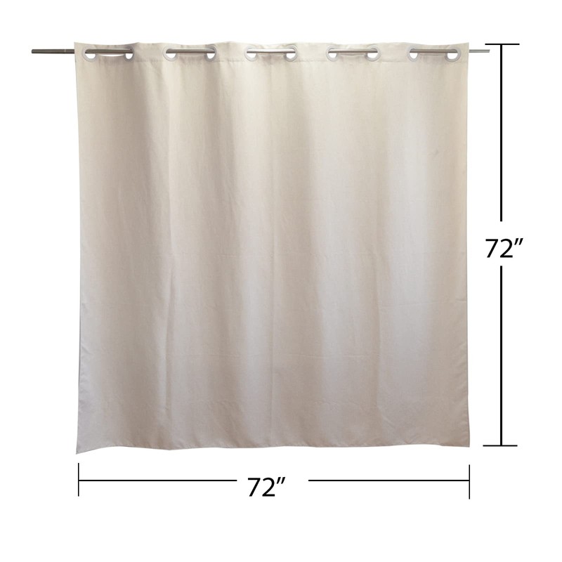 YISURE No Hook Shower Curtain Linen Style, Beige Heavy Duty