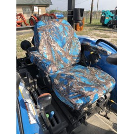 Durafit Seat Covers, LS MT3 Open Station Tractor Blue Camo Waterproof Seat Covers for Tractor, Check Picture Matches Your Seats. Two Piece seat