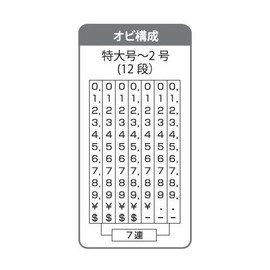 リピスター 金額表示用 2号7連 (ゴシック体)ストッパー付