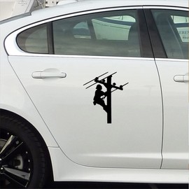 NBFU Lineman Fixer Electrician 1 (Black) (Set Of 2) Premium Waterproof Vinyl Decal Stickers For Laptop Phone Accessory Helmet Car Window Bumper Mug Tuber Cup Door Wall Decoration