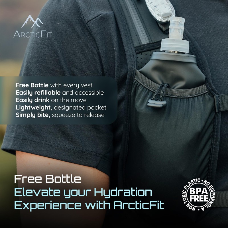 ArcticFit LED Running Vest - Adjustable Unisex Reflective Vest with