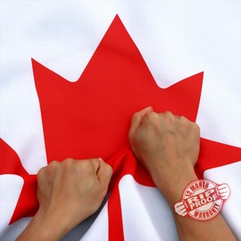 Anley Rip-Proof Technology Double Sided 3-Ply Canada Flag 3x5 Foot - Vivid Color, Canvas Header and Wrinkle Resistant - The Strongest, Longest Lasting Canadian Flags 3 X 5 Ft