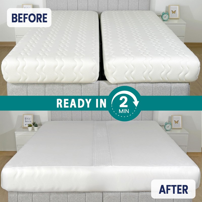 3-in-1 Fitted Sheet Attached Bed Bridge Twin (XL) to King