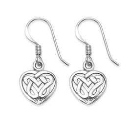 Heather Needham Sterling Silver Celtic Heart Earrings - SIZE: 10mm. Gift Boxed. silver Celtic earrings. 6430