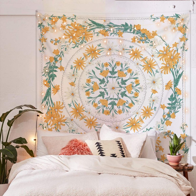 Simpkeely Mandala Floral Medallón Tapiz Boho para colgar en la