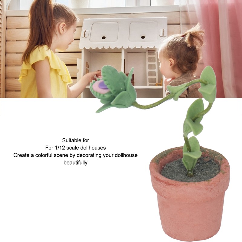 Mini Dollhouse Plant Simulation Realistic Vivid Portable Dollhouse Miniature Potted