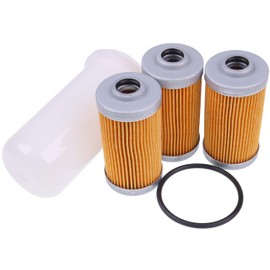 LSSOCH 3X Fuel Filters 1X Fuel Bowl With Oring 104500-55710 Compatible With Yanmar YM1100 1300 1500 1610 1700 2000 2210 240 240D F16 FX16 Iseki TE3210 TE4270 TE4320 TE4370 TF321 TL3200