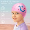 TUONYIS 2 Pcs Swimming Caps for Girls 4-10 Years Swim
