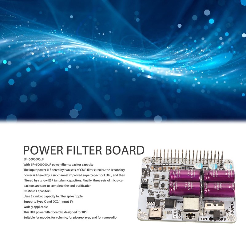 HiFi Power Filter Purification Board Professional 2CH CMR High Accuracy