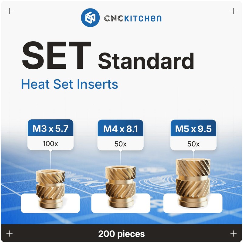 CNC Kitchen Original thread insert for 3D printing, set standard