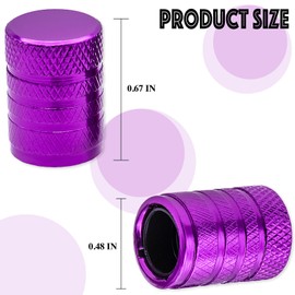 MEAJOO 5PCS Anodized Aluminum Tire Valve Stem Caps, Dustproof, Airtight Seal, Light-Weight, Universal Tire Valve Stem Covers for Cars, SUV, Trucks, Bikes, Motorcycles, Bicycles(Purple)
