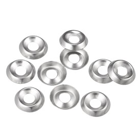 sourcing map #10 304 Stainless Steel Cup Washer Countersunk for Screw Bolt 100pcs