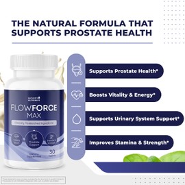FlowForceMax Herbal Support Supplement - Natural Plant-Based Formula with Saw Palmetto Extract | 30 Chewable Tablets, 1 Month Supply, Made in USA