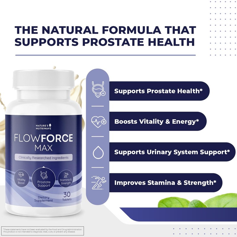 FlowForceMax Herbal Support Supplement - Natural Plant-Based Formula with Saw