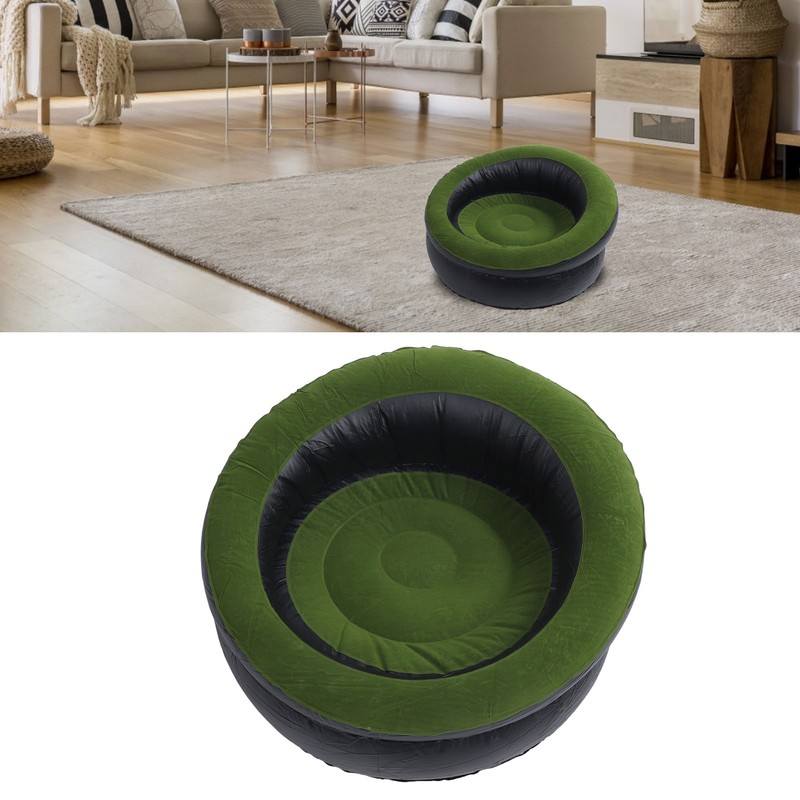 Inflatable Couch PVC Flocking Portable Ergonomic Blow Up Sofa Chair
