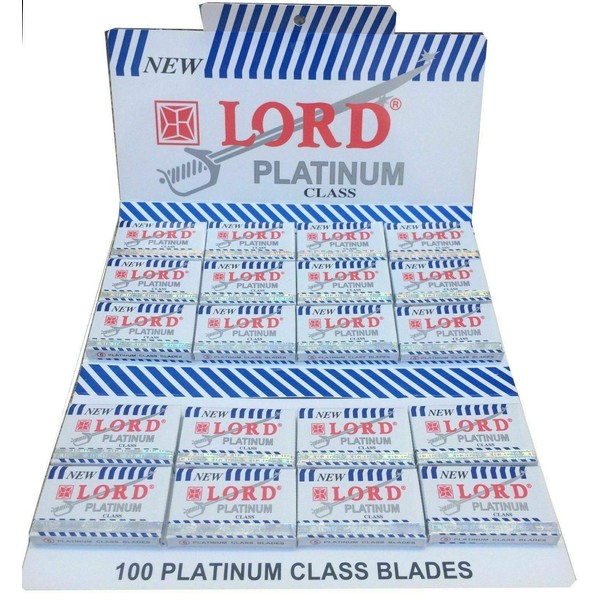100 Lord Double Edge Safety Razor Blades Platinum Class by