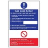 V Safety Gas Leak Action Sign - 200mm x 300mm