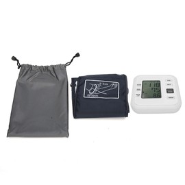 Household LCD Digital Blood Pressure Monitor Accurate Upper Arm Blood Pressure MeterWhite Without Voice