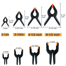 WAENLIR 16-Piece 3.5 inch Nylon Spring Clamp Set Plastics Clips for backdrop, Wood Working, Photography, Craft, Art DIY
