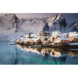 Jigsaw Puzzles 1000 Pieces for Adults, The Lofoten Islands Norway Wooden Puzzle for Home Decor