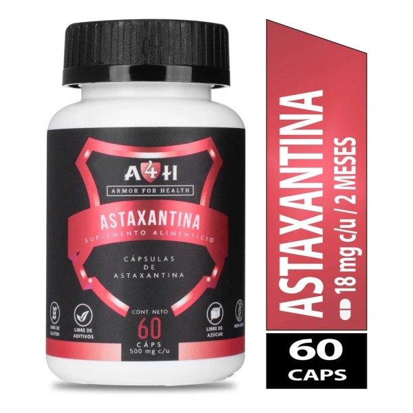 Salud Suplemento A4h Astaxantina 18mg 60 Cápsulas 2 Meses Sabor