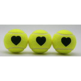 Price's 1 x 3 Heart Motif Tennis Balls in a Tube (Yellow)