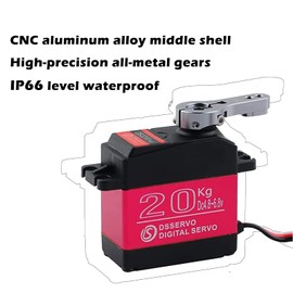 Wishiot RC Digital Servo 20 kg Waterproof Servo Full Metal Gear 270 Degree for DIY Baja Car Crawler Truck RC Robot Arm (Pack of 2)