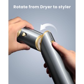 Easywave Air Wrap Hair Styler: Flexible 5 in 1 Styling & Drying System, Professional Hot Air Brush Set for Fast Drying, Curling, Volumizing, Smoothing & Styling, Oval Brush, Concentrator