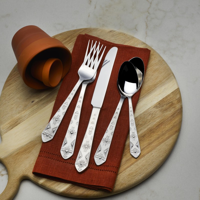 Towle Everyday Pueblo 20-Piece Stainless Steel Flatware Set, Service for