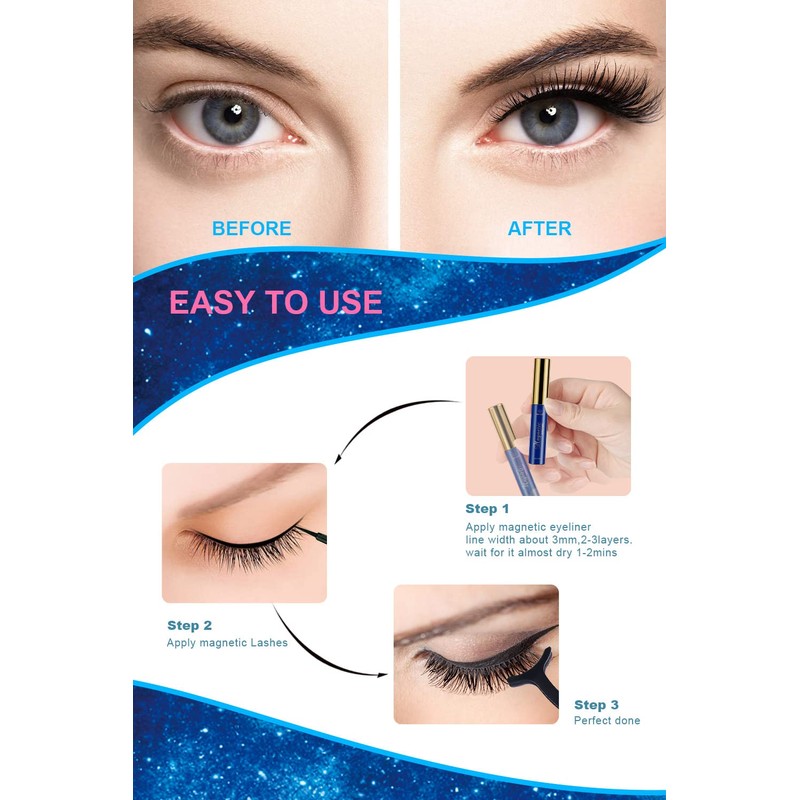 False Eyelashes Magnetic Natural Ultra Light and Easy to Apply